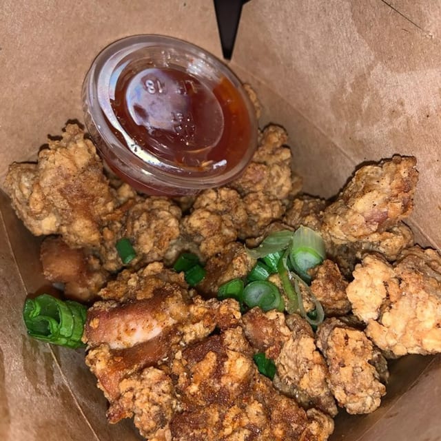Popcorn Chicken Rice Bowl.